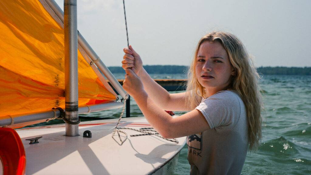 Lou on the Sunfish sailboat in the film Sunfish (& Other Stories on Green Lake)