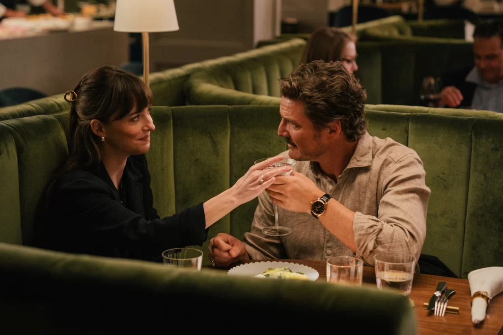Dakota Johnson and Pedro Pascal in MATERIALISTS | Courtesy of A24