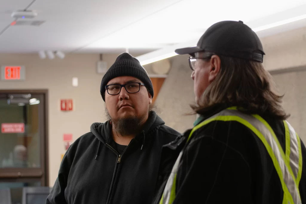 #skoden Filmmaker Damien Eagle Bear with Mark Brave Rock | Photo credit: Arnell Tailfeathers