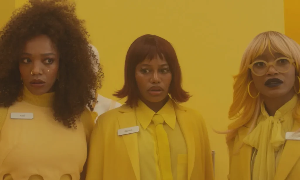 eke Palmer, Naomi Ackie, and Taylour Paige in I Love Boosters | Courtesy of NEON